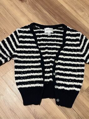 INDUSTRY Navy & White Striped Knit Top